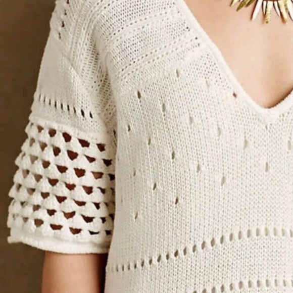 Twelfth Street By Cynthia Vincent Sweater in White Knitted in size Petite - Picture 4 of 12